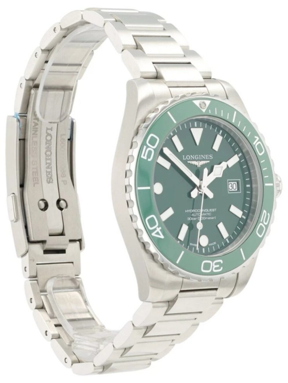 Longines Hydroconquest Green Dial Stainless Steel 42mm Automatic Men’s L3.788.4 - Picture 3 of 11